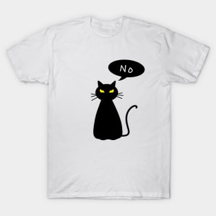 Black Cat Say NO T-Shirt